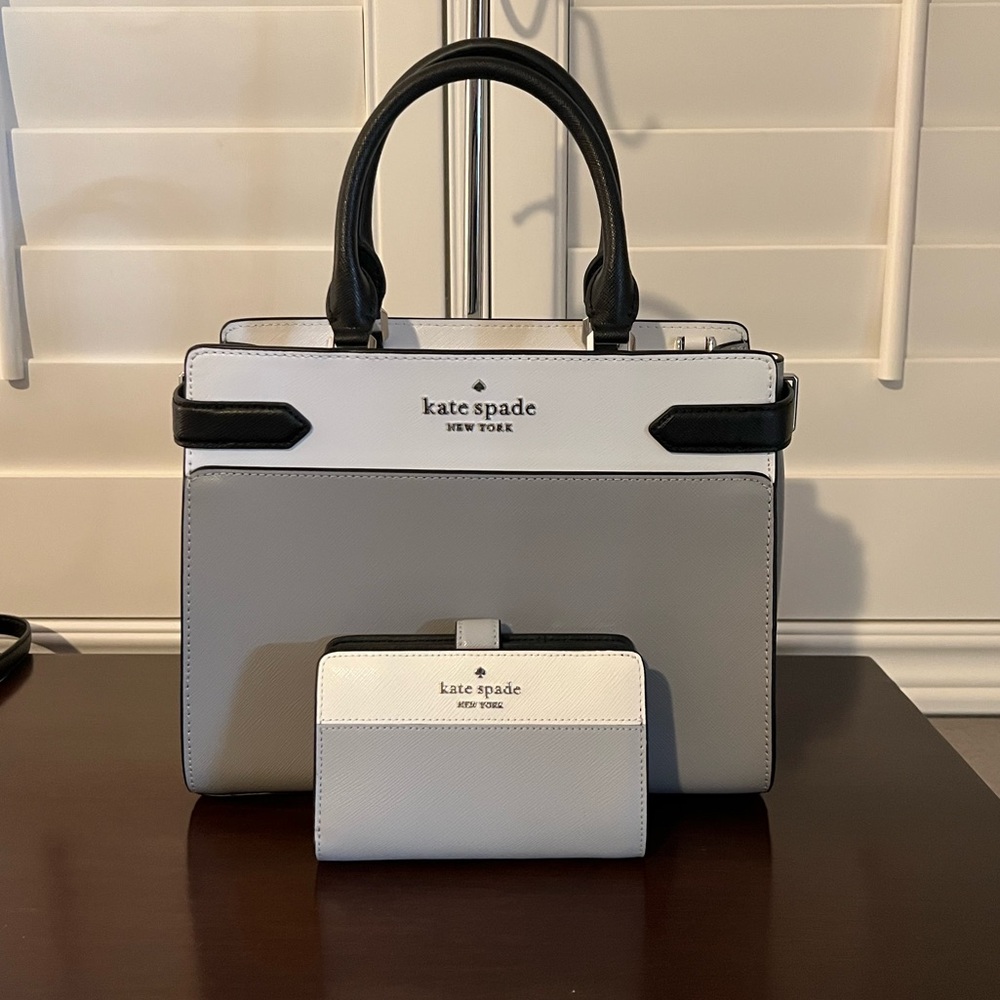 Kate Spade Matching Set! Staci Medium Saffiano Leather Satchel with Wallet!